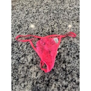 Aerie - Real Good Thong Panty Neon Pink‎ Lace